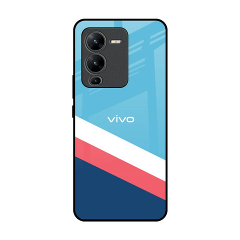 Pink & White Stripes Glossy Case For Vivo V25 Pro