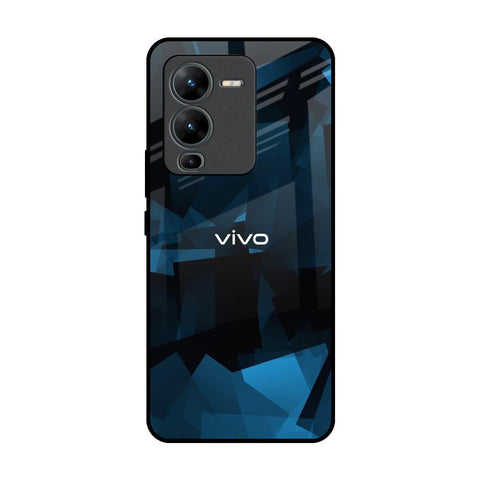 Polygonal Blue Box Glossy Case For Vivo V25 Pro