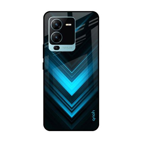 Vertical Blue Arrow Glossy Case For Vivo V25 Pro