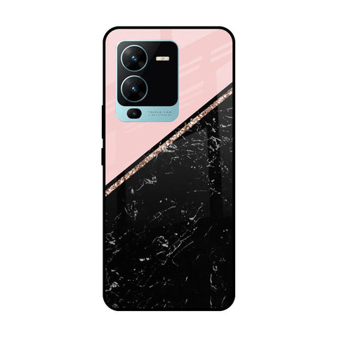 Marble Texture Pink Glossy Case For Vivo V25 Pro