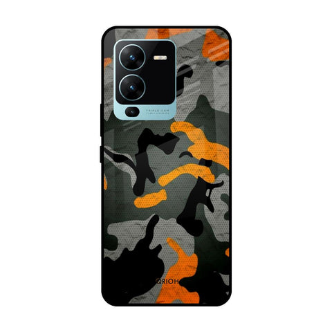 Camouflage Orange Glossy Case For Vivo V25 Pro