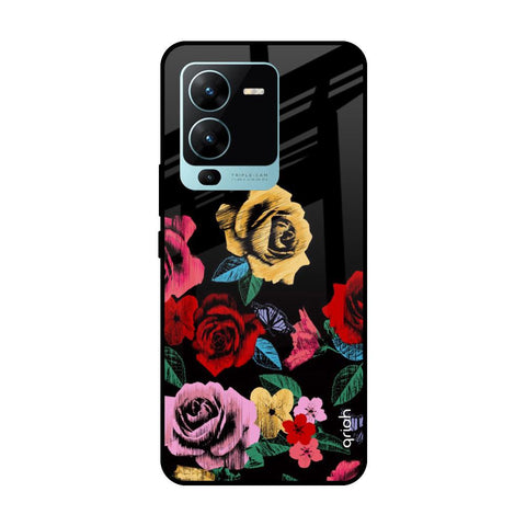 Floral Decorative Glossy Case For Vivo V25 Pro