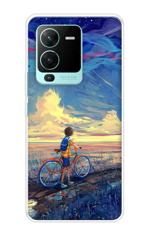 Riding Bicycle to Dreamland Soft Cover for Vivo V25 Pro