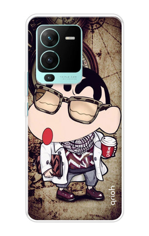 Nerdy Shinchan Soft Cover for Vivo V25 Pro