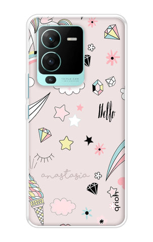 Unicorn Doodle Soft Cover For Vivo V25 Pro