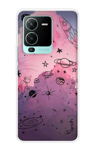 Space Doodles Art Soft Cover For Vivo V25 Pro