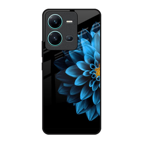 Half Blue Flower Glossy Case for Vivo V25