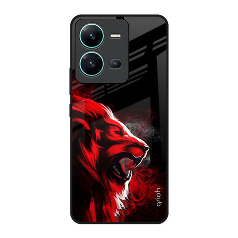 Red Angry Lion Glossy Case for Vivo V25