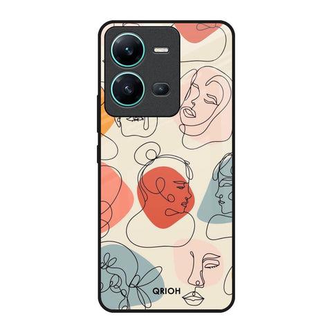 Abstract Faces Glossy Case for Vivo V25