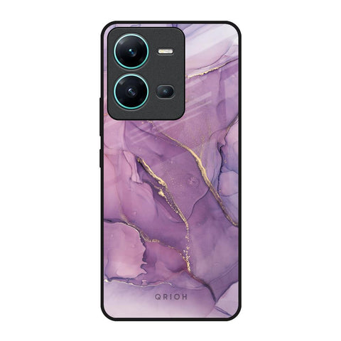 Purple Gold Marble Glossy Case for Vivo V25