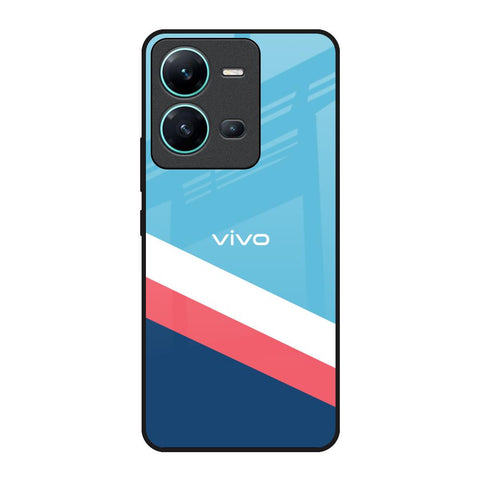 Pink & White Stripes Glossy Case For Vivo V25
