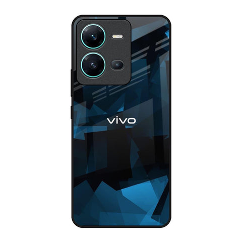 Polygonal Blue Box Glossy Case For Vivo V25