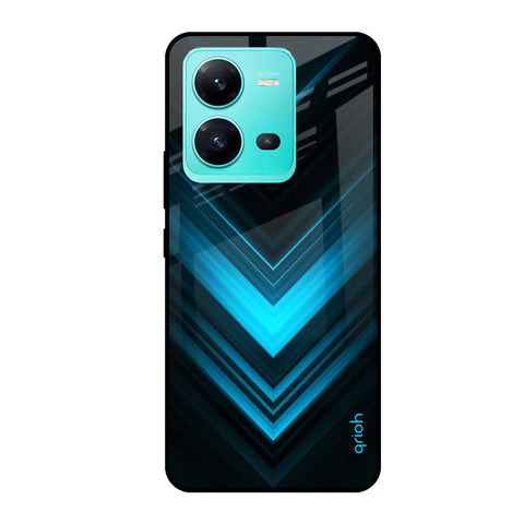 Vertical Blue Arrow Glossy Case For Vivo V25
