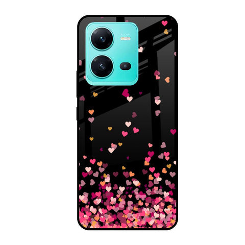 Heart Rain Fall Glossy Case For Vivo V25