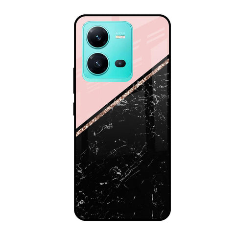 Marble Texture Pink Glossy Case For Vivo V25