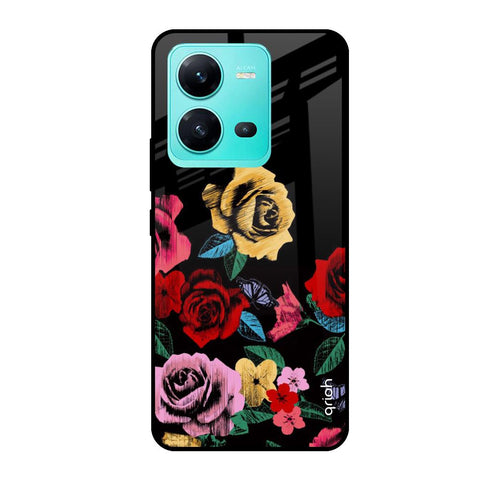 Floral Decorative Glossy Case For Vivo V25