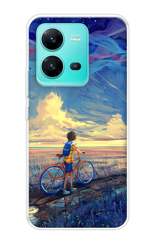 Riding Bicycle to Dreamland Soft Cover for Vivo V25