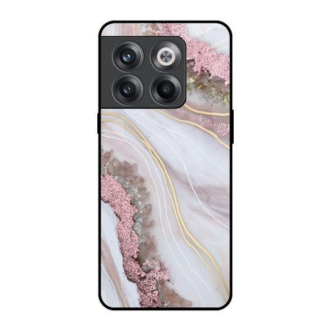 Pink & Gold Gllitter Marble Glossy Case for OnePlus 10T 5G