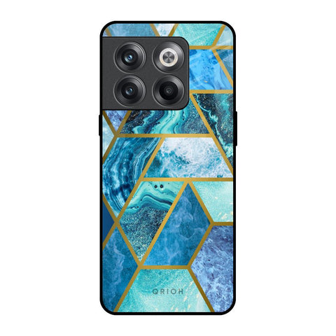 Turquoise Geometrical Marble Glossy Case for OnePlus 10T 5G