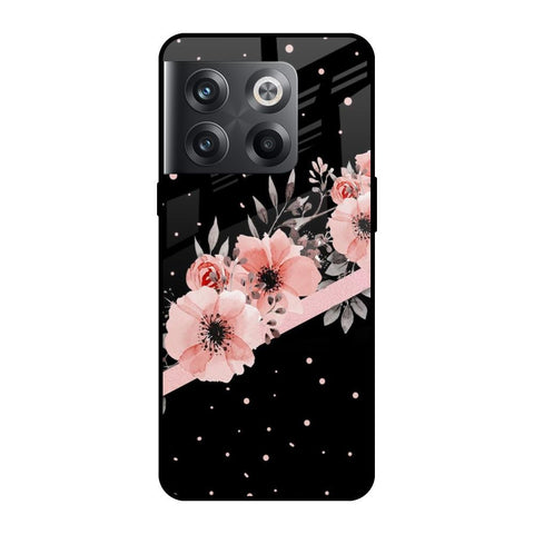Floral Black Band Glossy Case For OnePlus 10T 5G