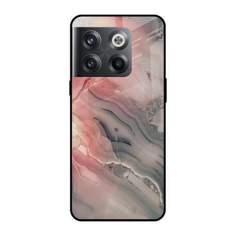 Pink And Grey Marble Glossy Case For OnePlus 10T 5G
