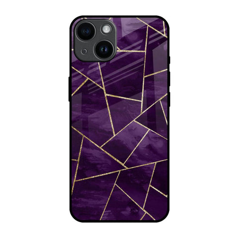 Geometric Purple Glossy Case For iPhone 14