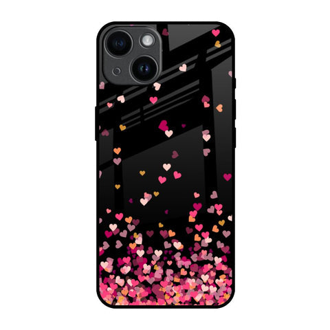 Heart Rain Fall Glossy Case For iPhone 14
