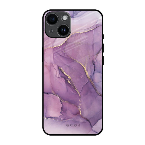 Purple Gold Marble Glossy Case for iPhone 14