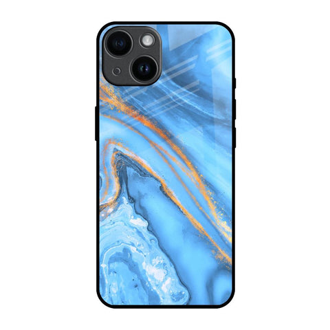 Vibrant Blue Marble Glossy Case for iPhone 14