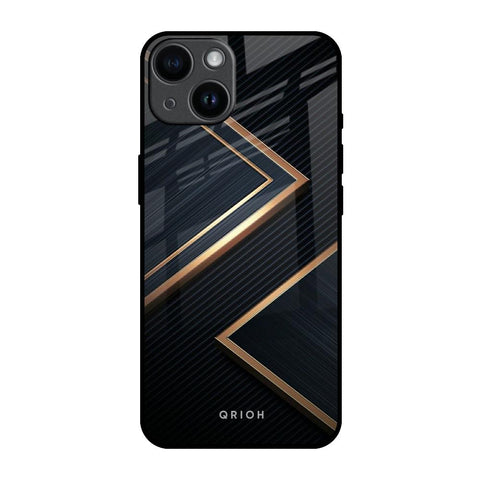 Sleek Golden & Navy Glossy Case for iPhone 14