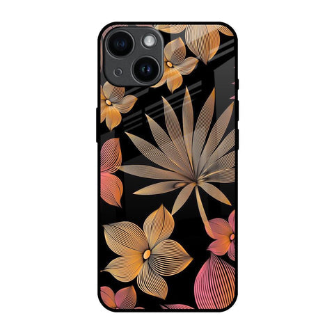 Lines Pattern Flowers Glossy Case for iPhone 14
