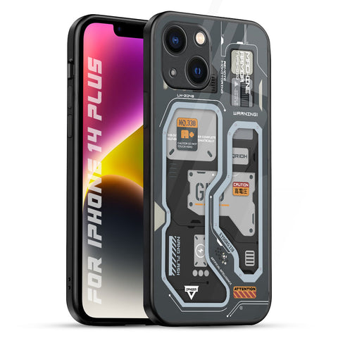 Retro Futuristic Glossy Case for iPhone 14 Plus
