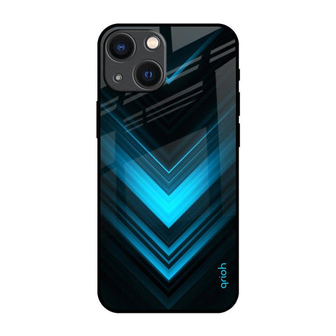 Vertical Blue Arrow Glossy Case For iPhone 14 Plus