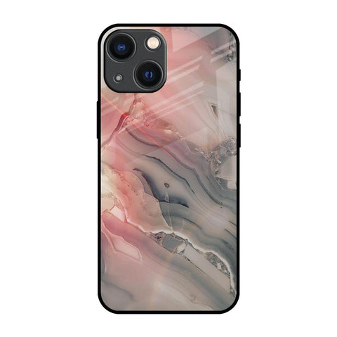 Pink And Grey Marble Glossy Case For iPhone 14 Plus