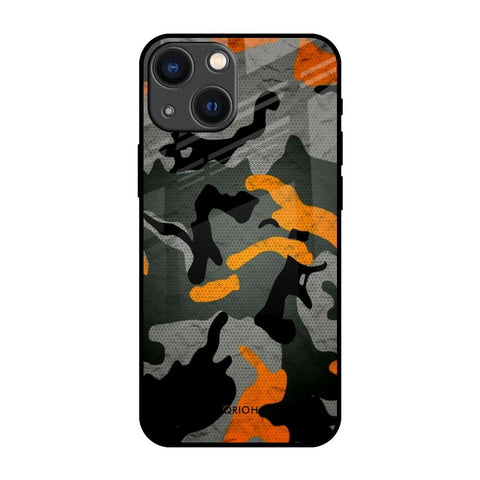 Camouflage Orange Glossy Case For iPhone 14 Plus