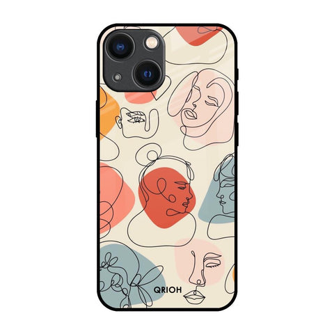 Abstract Faces Glossy Case for iPhone 14 Plus