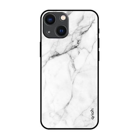 Modern White Marble Glossy Case for iPhone 14 Plus