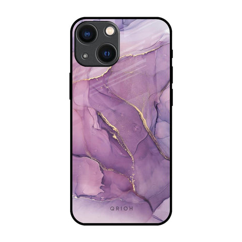 Purple Gold Marble Glossy Case for iPhone 14 Plus