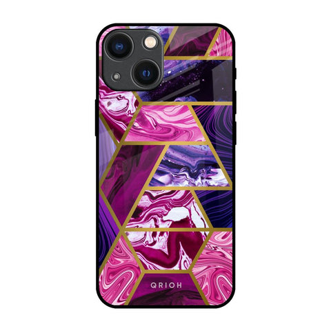 Electroplated Geometric Marble Glossy Case for iPhone 14 Plus