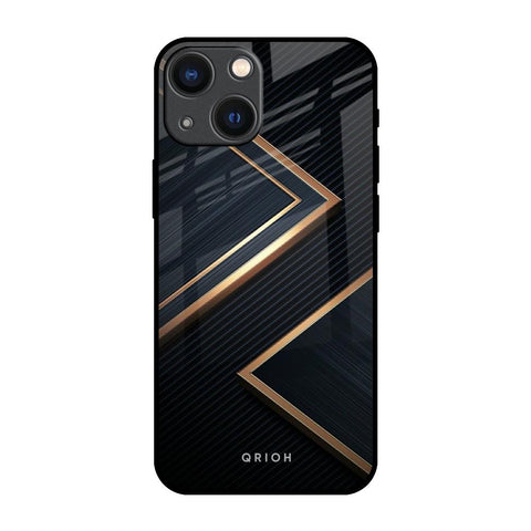 Sleek Golden & Navy Glossy Case for iPhone 14 Plus