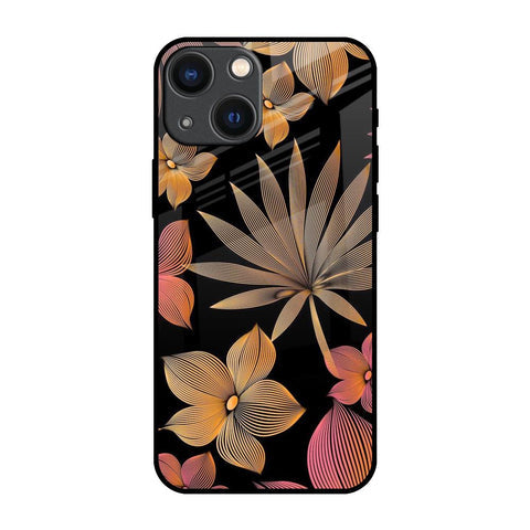 Lines Pattern Flowers Glossy Case for iPhone 14 Plus