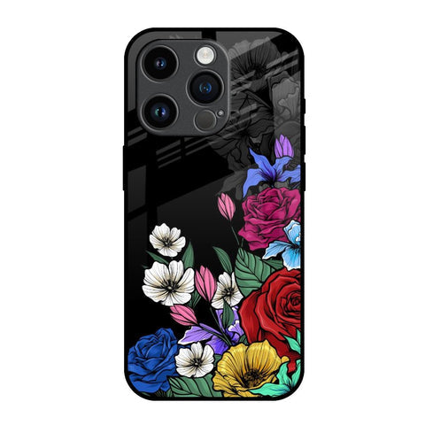 Rose Flower Bunch Art Glossy Case for iPhone 14 Pro