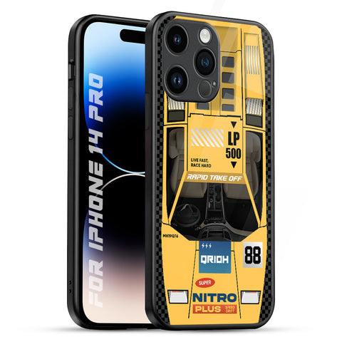 Yellow Racing Car Glossy Case for iPhone 14 Pro