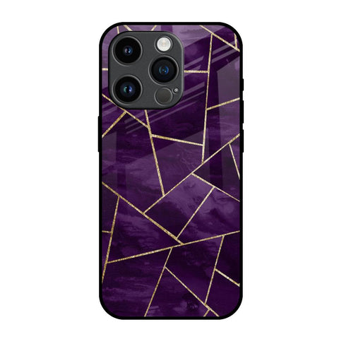 Geometric Purple Glossy Case For iPhone 14 Pro