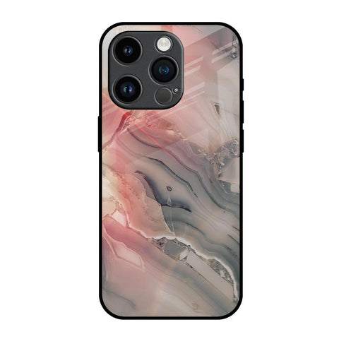 Pink And Grey Marble Glossy Case For iPhone 14 Pro