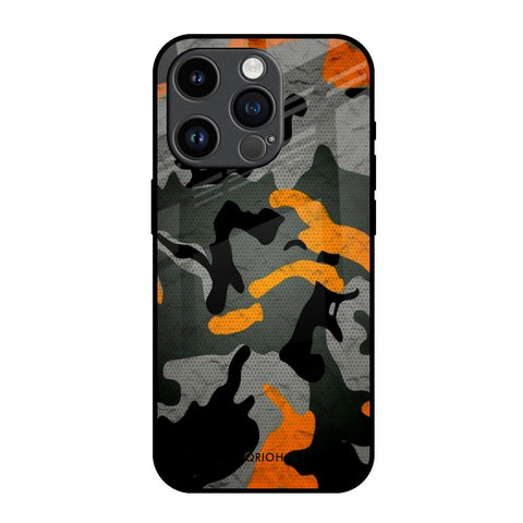 Camouflage Orange Glossy Case For iPhone 14 Pro