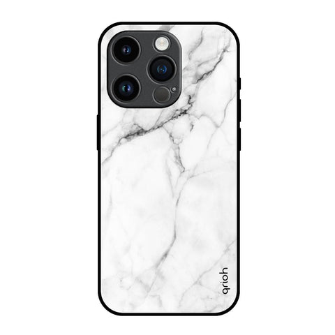 Modern White Marble Glossy Case for iPhone 14 Pro