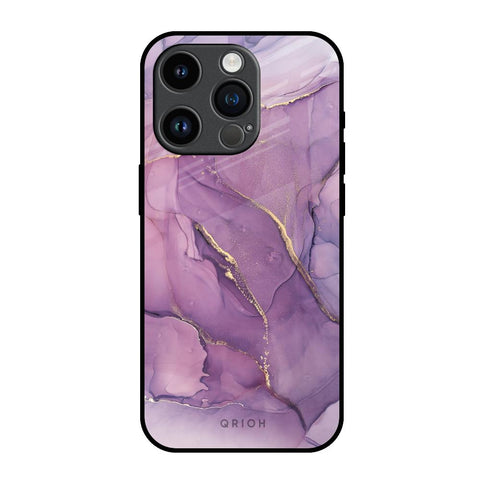 Purple Gold Marble Glossy Case for iPhone 14 Pro