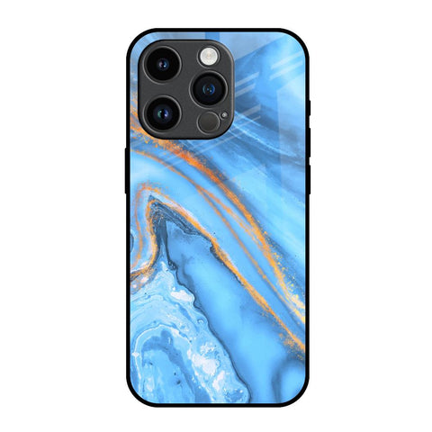 Vibrant Blue Marble Glossy Case for iPhone 14 Pro