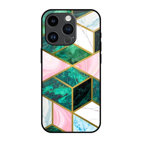Seamless Green Marble Glossy Case for iPhone 14 Pro